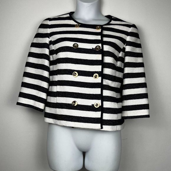 Jones New York Vintage Blue/White Stripes Size 14 Jacket - Picture 1 of 9